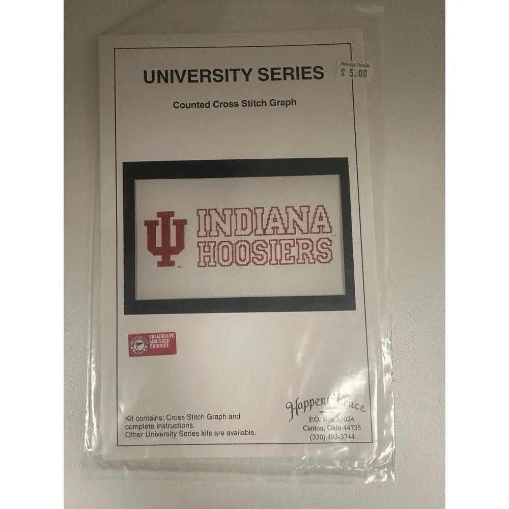 Vintage Indiana University Hoosiers Cross Stitch Graphs Lot of 2 Sealed IU